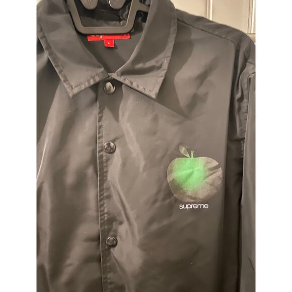 Supreme Big Apple Black Coaches Windbreaker Snap Button Coat Jacket Size Large - Picture 3 of 7